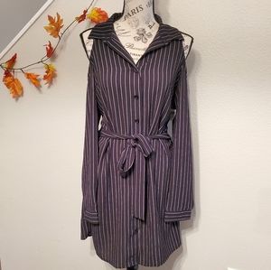 Charlotte Russe Button-up Cold Shoulder Dress